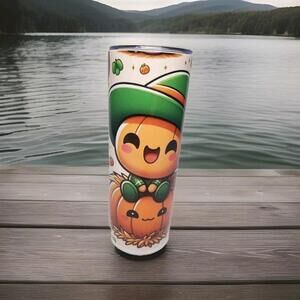 Handmade Little Pumpkin Smile On A Hay Stack 20 Oz Stainless Steel Tumbler
